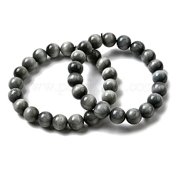 Браслеты из круглых бусин с натуральным орлиным глазом класса АА для женщин&nbsp;BJEW-L712-B05-10mm