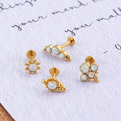 Лабреты из хирургической нержавеющей стали 316L и синтетического опала с внутренней резьбой WG5296C-08