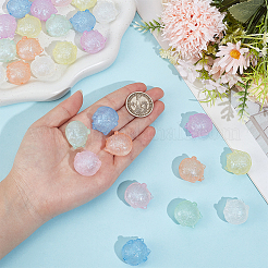 28pcs perles acryliques lumineuses 7 couleurs&nbsp;OACR-PA0002-07