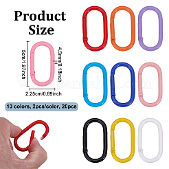 20 шт. 10-цветные запорные пружинные кольца из сплава с покрытием из краски для выпечки&nbsp;FIND-UN0007-89