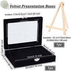 Прямоугольные бархатные презентационные коробки для хранения и отображения брошей CON-WH0095-05
