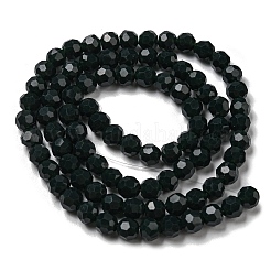 不透明ガラスビーズスタンド  ファセット（32ファセット）  ラウンド  ダークスレートブルー  6mm  穴：1mm  約98個/連  20.47''（52センチメートル）&nbsp;EGLA-A035-P6mm-D23