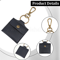 2 pochette de rangement pour bagues en cuir PU bicolore avec pendentif décoratif&nbsp;KEYC-CL0001-58B