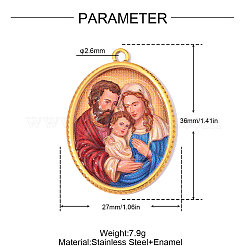 Colgantes de acero inoxidable 304 con motivos religiosos impresos&nbsp;SA-OY003-87G