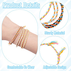 4 pulsera trenzada de cordón de algodón bohemio de 4 colores&nbsp;BJEW-TA0001-26