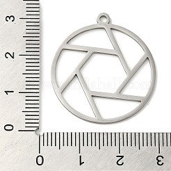 変色しない201ステンレススチールペンダント  フラットラウンド  ステンレス鋼色  30x27x1mm  穴：1.6mm&nbsp;STAS-B049-20P