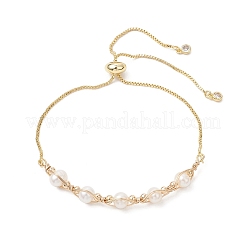 Браслеты-слайдеры из натуральных культивированных пресноводных жемчужин&nbsp;BJEW-JB13345-02