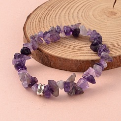 Чип природных драгоценных камней из бисера браслеты простирания BJEW-JB02148