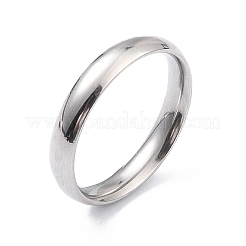 Anillo de dedo simple de acero inoxidable 304 sin deslustre para mujer&nbsp;RJEW-B036-06P