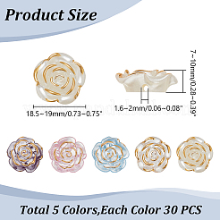 150шт 5 цвета прозрачные акриловые бусины&nbsp;FIND-WR0011-40