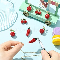 8pcs 4 Arten Polymer Ton Strass Anhänger&nbsp;CLAY-CJ0002-11