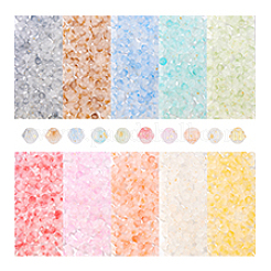 10 пакетик 10-х цветных биконусных прозрачных стеклянных бусин GLAA-PH0004-15