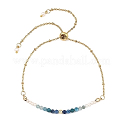 Verstellbare Armbänder mit Satellitenketten aus natürlichem Kyanit&nbsp;BJEW-JB14095-02