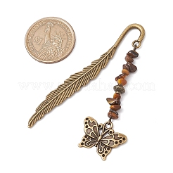 10 шт. бусины из натурального смешанного драгоценного камня и закладка из сплава AJEW-JK00349