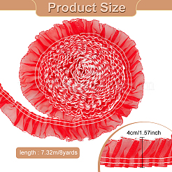 8 Yard plissiertes Spitzenband aus Polyester&nbsp;OCOR-WH0078-323