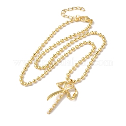 Colliers avec pendentif en laiton et plastique pour femmes&nbsp;NJEW-C054-03G