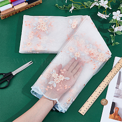 Полиэстер кружевная ткань с цветочным узором&nbsp;DIY-WH0061-021C