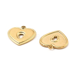 304ステンレススチールチャーム  ハートロックチャーム  18KGP本金メッキ  13.5x13x1mm  穴：1.5mm&nbsp;STAS-A089-32G