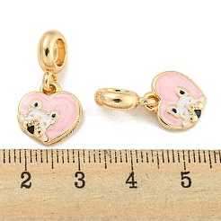 Стойка покрытие сплав эмаль сердце с собакой европейские подвески FIND-B034-50G