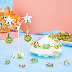 96 шт. 8 стиля двухцветные прозрачные акриловые бусины&nbsp;MACR-TA0002-12