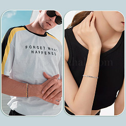 3 Stück 3 Farben 304 Edelstahl Mutter-Sohn-Kettenarmbänder&nbsp;BJEW-TAC0067