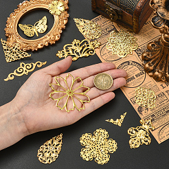 120 шт. 12 стиля филигранных люстр из железа и сплава&nbsp;FIND-SC0017-07