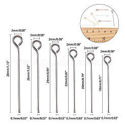 鉄/真鍮のアイピンセット  ビーズコンテナ付  ミックスカラー  1.8cm/2.0cm/2.2cm/2.4cm/2.6cm/2.8cm  ピン：0.7mm  穴：2mm  約2880個/箱&nbsp;FIND-PH0015-79