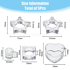 5шт. 5-х стилистический стеклянный подсвечник для чайной свечи AJEW-FG0003-37