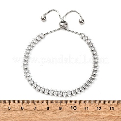 Браслеты-цепочки из нержавеющей стали 304 с прозрачными кубическими цирконами BJEW-G754-03P-04