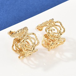 Серьги-гвоздики с полыми цветами из нержавеющей стали 304&nbsp;LS-EJEW-A138-06G