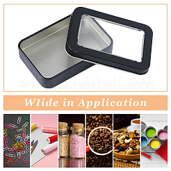 Ящик для хранения из жести с прозрачным окошком CON-WH0099-23EB