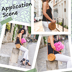 Бохо женская соломенная вязаная сумка&nbsp;AJEW-WH0348-21