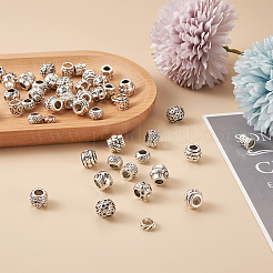 100шт 10 стиля европейские бусины из сплава в тибетском стиле TIBEB-MP0001-01