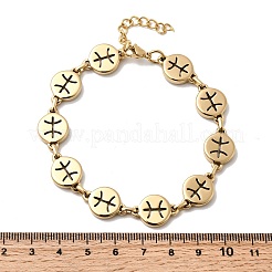 12 браслет-цепочка Constellations из нержавеющей стали 304 для женщин BJEW-I239-01G-04