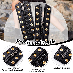 Schnürstiefel aus Rindsleder Reißverschlusseinsätze&nbsp;DIY-WH0499-06A-05