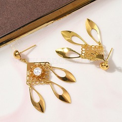 Серьги-люстры из гальванизированной латуни EJEW-Z129-17G