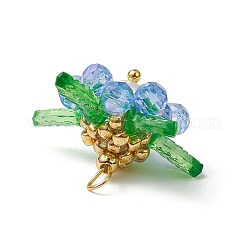 Стекло с круглыми ракушечными жемчужинами и акриловыми подвесками и латунными бусинами&nbsp;PALLOY-MZ00646-01