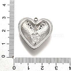 304ステンレスペンダント  スネークチャーム付きハート  変色防止  ステンレス鋼色  25.5x25x7mm  穴：1.8mm&nbsp;STAS-M116-08P