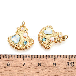 Подвески из нержавеющей стали 304 с кристаллами паве и искусственным жемчугом из АБС-пластика STAS-T069-87B