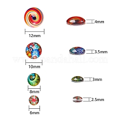 280шт 4 стиля плоские стеклянные кабошоны sgGGLA-SZ0001-32