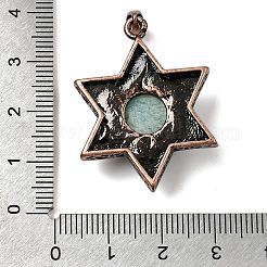 Подвески из натурального амазонита в форме звезды Давида&nbsp;G-A297-06R-18
