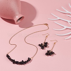 Set di gioielli con perline di ossidiana naturale&nbsp;SJEW-JS01230-01