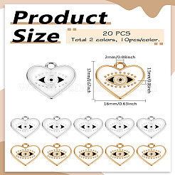 20 шт. 2-цветные эмалевые подвески из сплава с УФ-покрытием&nbsp;ENAM-LP0001-75