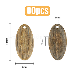 Латунь пустой тег плоские овальные ломтик подвески KK-FH0005-26AB