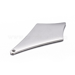 変色しない304ステンレススチールペンダント  空白タグのスタンプ  菱形  ステンレス鋼色  29x15x1mm  穴：1.2mm&nbsp;STAS-F254-25P