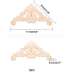 Applique onlay sculpté en bois de caoutchouc&nbsp;AJEW-OC0001-49