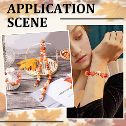 Расписные бусы из натурального дерева WOOD-SP0001-12