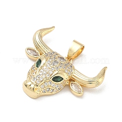 Pendentifs avec zircon cubiques à micro-pavés en laiton&nbsp;X-KK-P350-21B-G