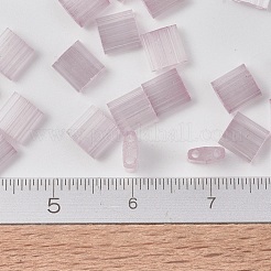 MIYUKIティラビーズ  日本製シードビーズ  2穴  （tl2597)シルクペールダストローズ  5x5x1.9mm  穴：0.8mm  約118PCS /ボトル  10 G /ボトル&nbsp;SEED-JP0008-TL2597