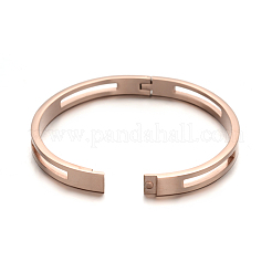 Браслеты из нержавеющей стали 304 с ионным покрытием (IP) BJEW-E277-29B-RG